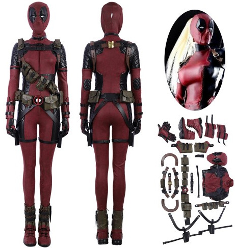 Female Lady Deadpool Cosplay Costume Suit Leather Deluxe Version By Simcosplay